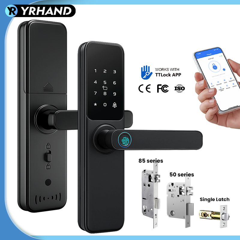 Unique Electronics Gadgets - Bluetooth TTLockアプリ対応 指紋認証ロック セキュリティスマートロック タッチスクリーン式 デジタル電子錠