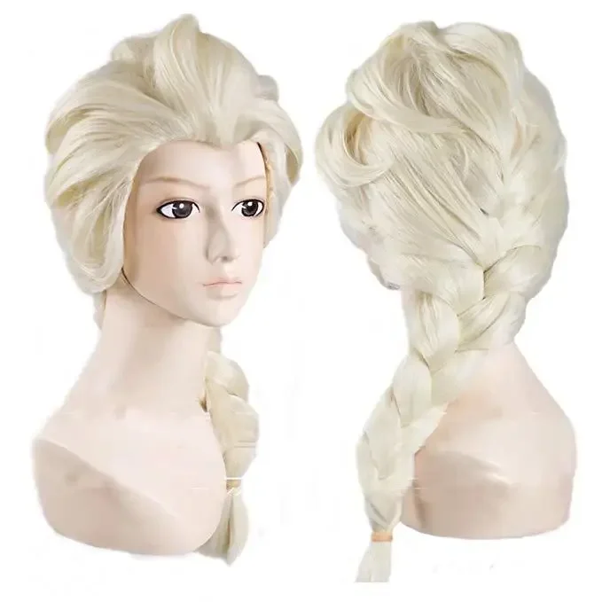 Elsa Gadget - かつら映画冷凍雪の女王エルザブロンドの髪コスプレウィッグハロウィンカーニバル Purim 仮装パーティー