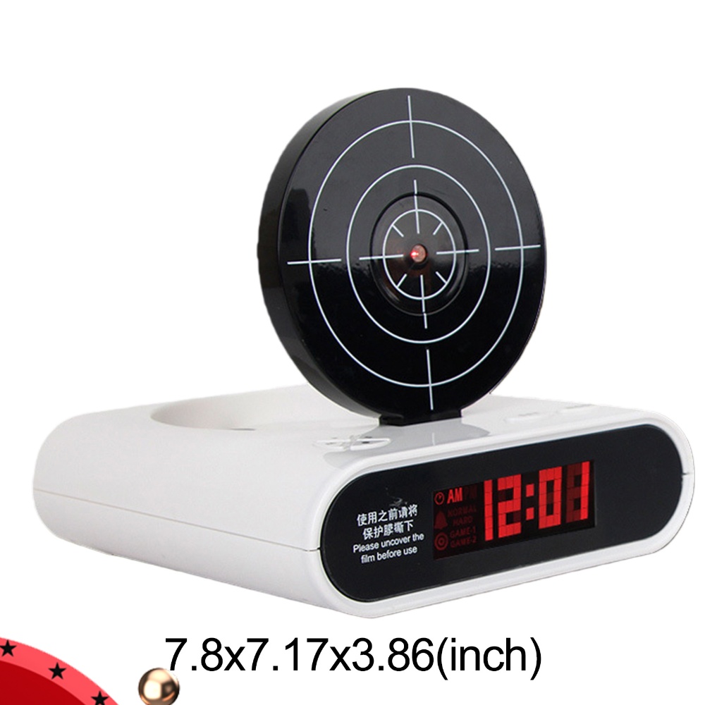 Electronics Gadgets To Gift - 電子デスククロック クリエイティブLEDデジタル目覚まし時計 ガジェット ターゲットレーザーシューティング 子供向け目覚まし時計 テーブル目覚ましギフト