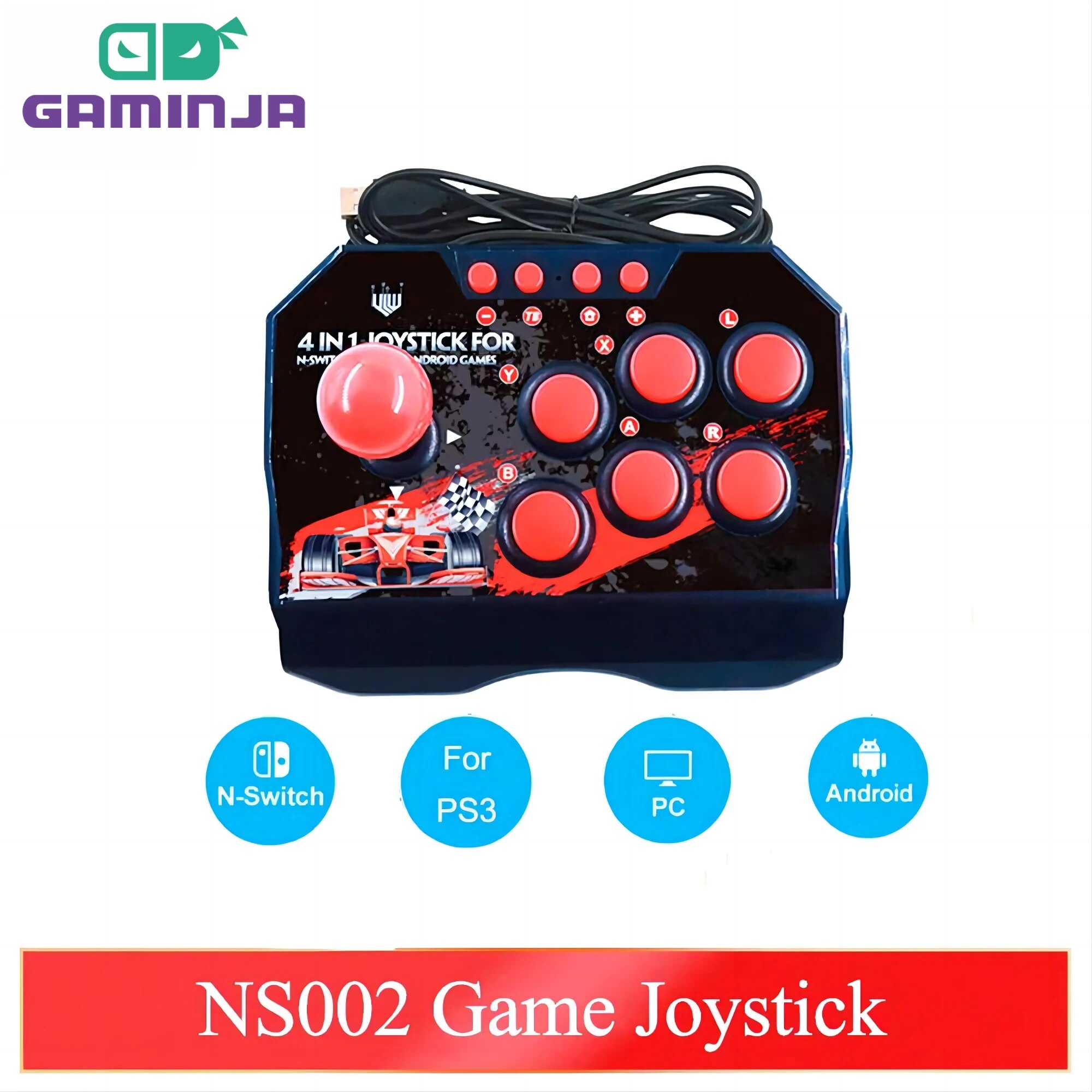 Retro Game Controller Usb - Gaminja ns002 4 in 1レトロなアーケードコンソールゲームジョイスティックロッカー戦闘コントローラー任天堂スイッチps3 pc