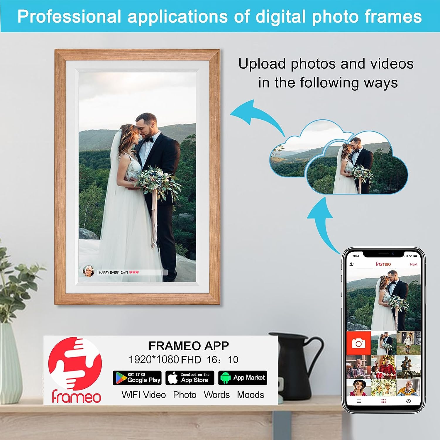 32GB スマート大型タッチスクリーンデジタルフォトフレーム - Digital Photo Frame Wifi のレビューと価格