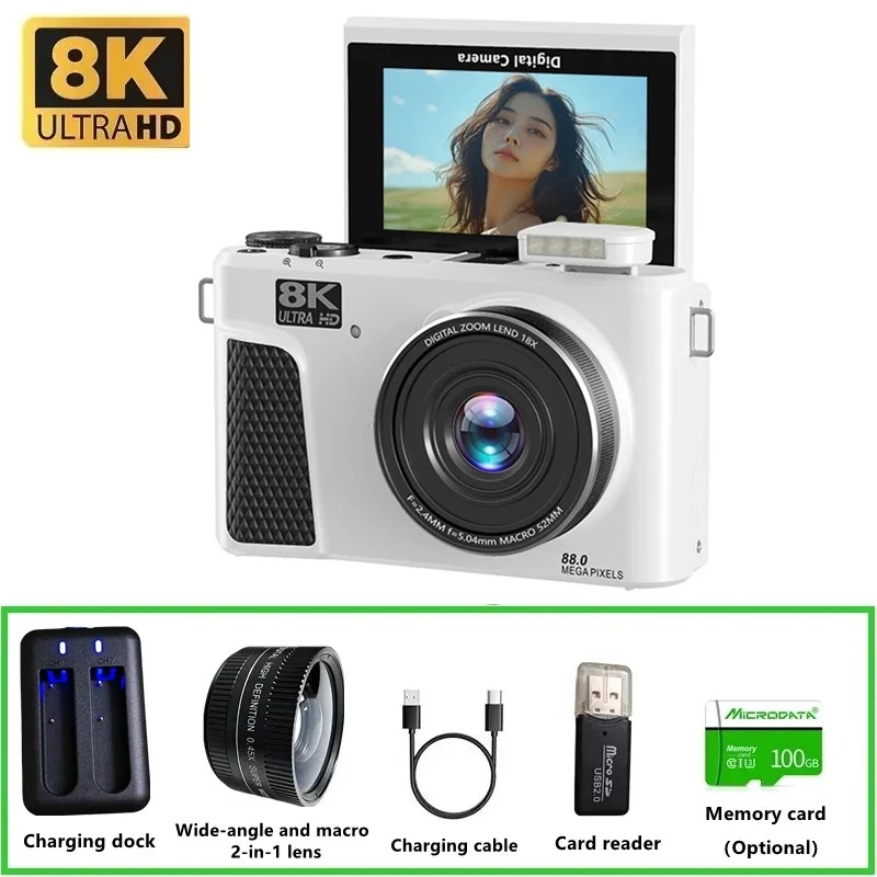 WD300 8Kデジタルカメラ 88MPビデオログカメラ、Y - Digital Photo Frame Wifi のレビューと価格