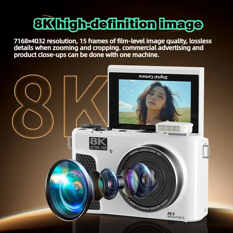 WD300 8Kデジタルカメラ 88MPビデオログカメラ、Y - Digital Photo Frame Wifi のレビューと価格