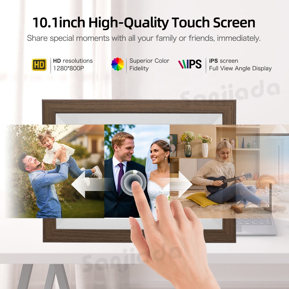10.1インチWiFiデジタルフォトフレーム、1280×80 - Digital Photo Frame Wifi のレビューと価格