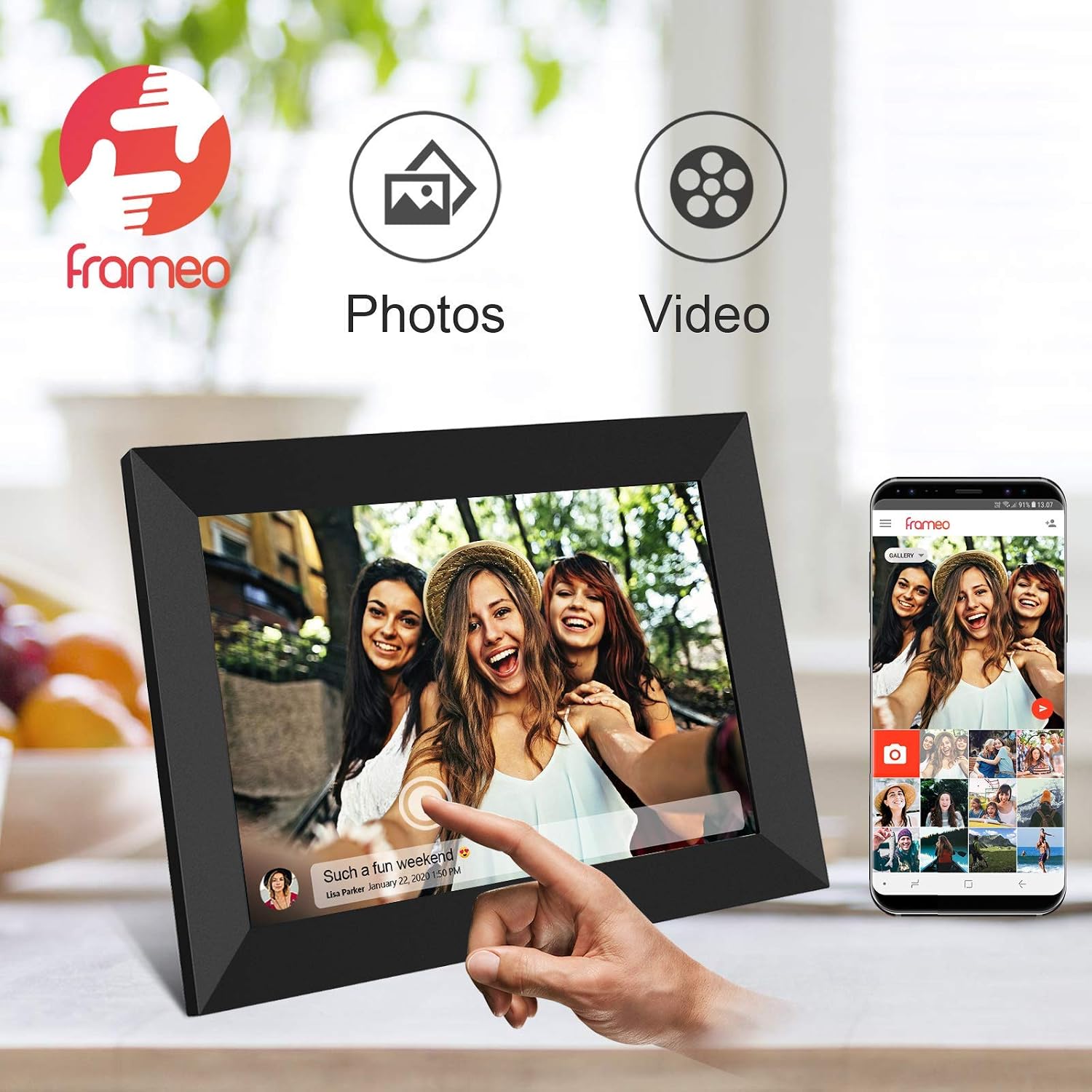 10.1インチ 32GB スマートWiFiデジタルフォトフレ - Digital Photo Frame Wifi のレビューと価格