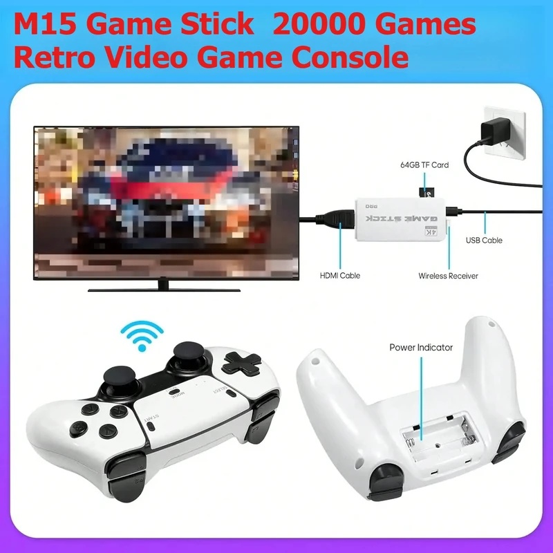 M15 レトロビデオゲームスティック 2.4G ワイヤレスデ - Retro Game Controller Usb のレビューと価格