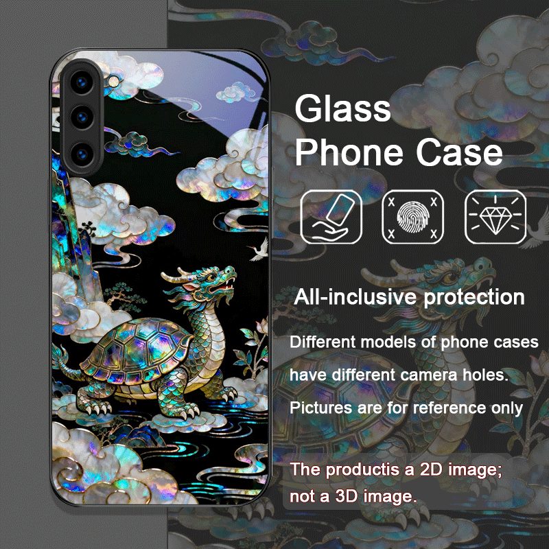 スタイリッシュな虎龍大理石模様プリント強化ガラス製スマホケー - Samsung Galaxy S25 のレビューと価格