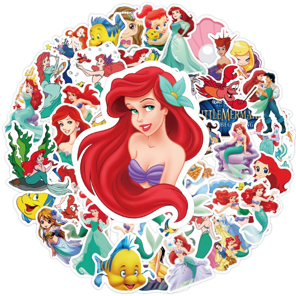 50 個エルサ人魚漫画落書きステッカーデカールスーツケースラ - Elsa Gadget のレビューと価格