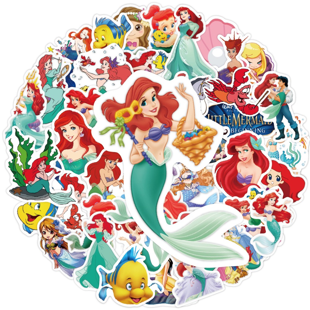 50 個エルサ人魚漫画落書きステッカーデカールスーツケースラ - Elsa Gadget のレビューと価格