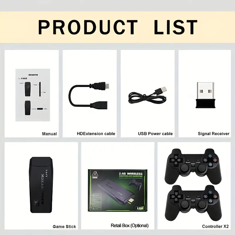 ホームビデオゲームコントローラーLite 4KビデオゲームM - Retro Game Controller Usb のレビューと価格